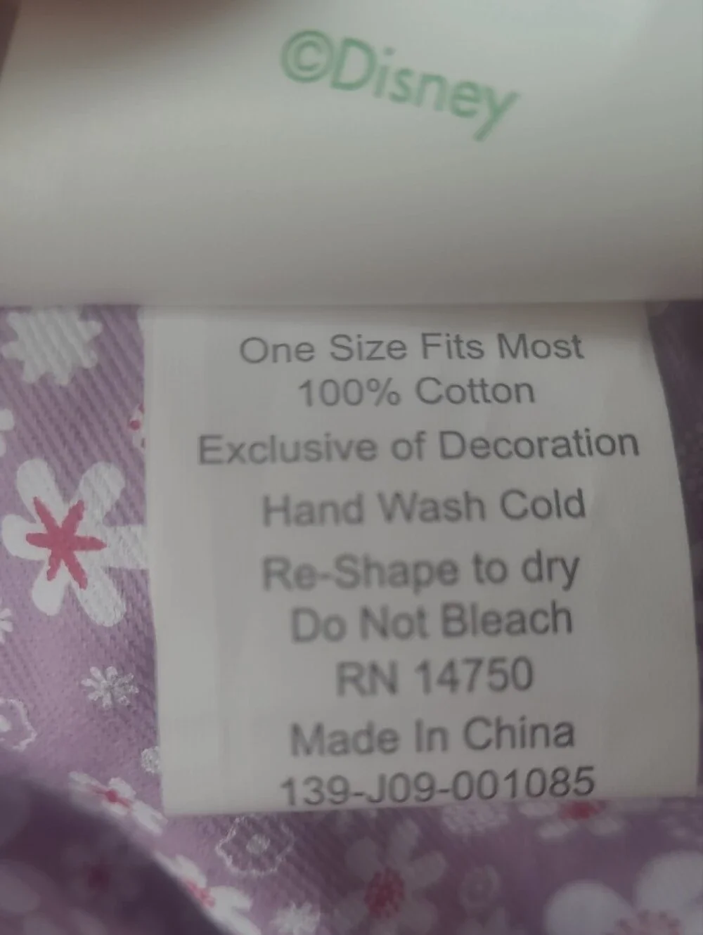 Disney White and Lavender Tinker Bell Kids Cap